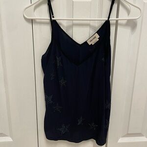 Zalig & Voltaire navy blue cute top with blingy stars size small